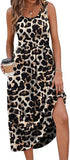 Summer Dresses for Women Flowy Casual Midi Dress Beach Vacation Sundresses with Pockets