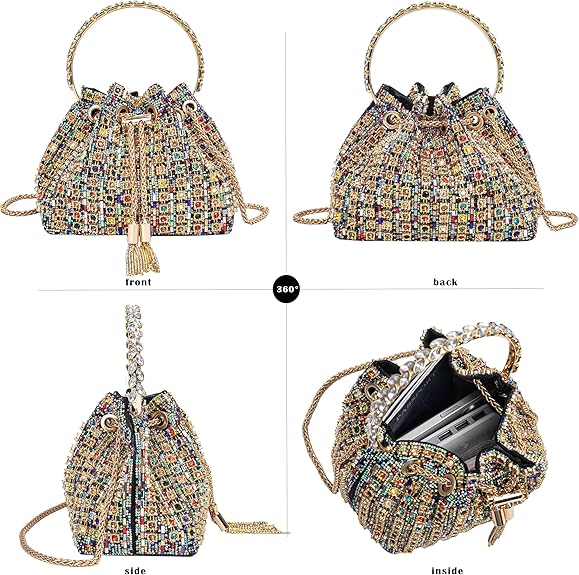 Sparkling Women's Evening Handbags Rhinestone Purse Crossbody Bag Wedding Prom Party Club Purses