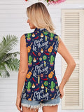 Shirt Women Mexican Fiesta Funny Button Down Short Sleeve Mexico Blouse Tops