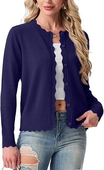 Cardigan Sweaters for Women Lightweight Crewneck Button Down Soft Knit Dressy Cardigans 2026