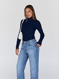 Women's Turtleneck Long Sleeve Shirts Fall Fashion Basic Thermal Underwear Tops Winter Clothes