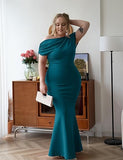 Women's Elegant Sleeveless Off Shoulder Bodycon Long Formal Party Evening Dress