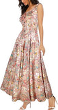 Women's 2026 Summer Boho Floral Print Tiered Casual Flowy Long Maxi Dress
