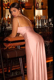Women's Sexy One Shoulder High Split Cocktail Wedding Party Maxi Dress