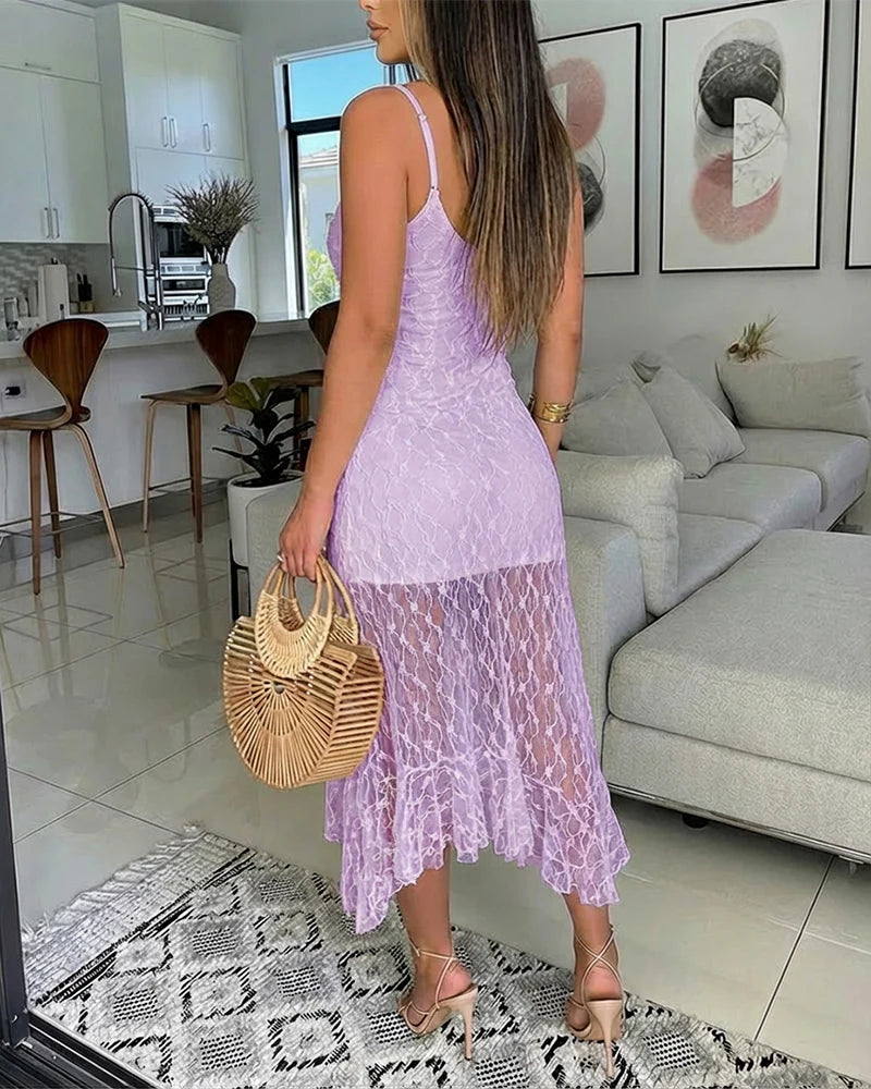 V-Neck Adjustable Spaghetti Straps Tie Front Asymmetrical Hem Dress Ca Divahotcouture V-Neck Adjustable Spaghetti Straps Tie Front Asymmetrical Hem Dress Ca Divahotcouture