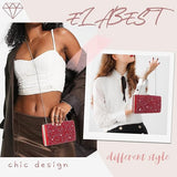 Rhinestone Clutch Purse Bling Evening Bag for Women Formal Dress Wedding Double Sided Diamond Handbag