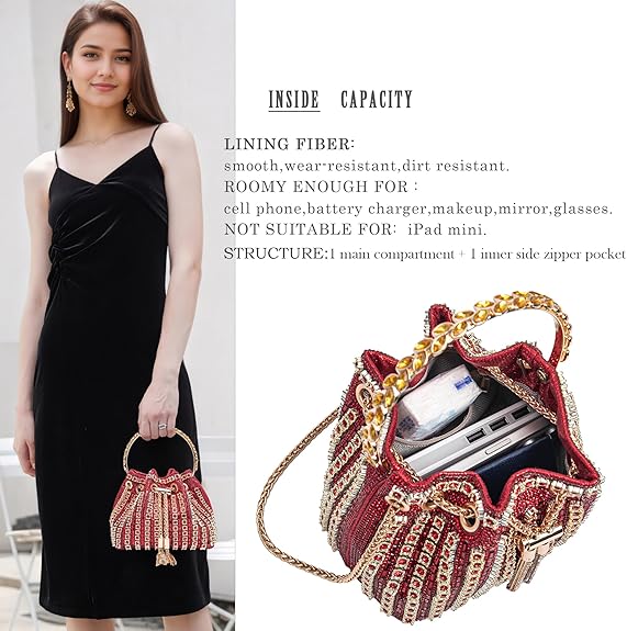 Sparkling Women's Evening Handbags Rhinestone Purse Crossbody Bag Wedd – Divahotcouture