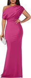 Women's Elegant Sleeveless Off Shoulder Bodycon Long Formal Party Evening Dress