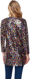 Women's Sequin Jacket Long Sleeve Open Front Blazer Glitter Sparkly Coat Party Casual Cardigan