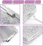 Rhinestone Clutch Purse Bling Evening Bag for Women Formal Dress Wedding Double Sided Diamond Handbag