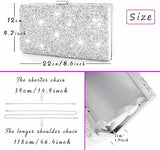 Rhinestone Clutch Purse Bling Evening Bag for Women Formal Dress Wedding Double Sided Diamond Handbag
