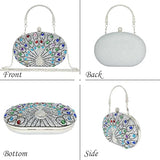 Clutch Purses for Women Evening Wedding Formal - Round Pearl Clasp Handbag - Crystal Diamond Bag