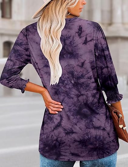 Women's 3/4 Length Sleeve Tops Business Casual Blouses Summer Tees Shirts 2026 Fashion Outfits