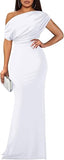 Women's Elegant Sleeveless Off Shoulder Bodycon Long Formal Party Evening Dress
