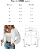 Women's Lace Jacket Lightweight Long Sleeve Zip up Jackets Casual Knit Cropped Coat Fall Outwear