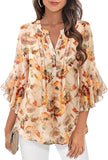 Women's 3/4 Sleeve Dressy Casual Top