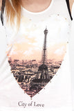 Paris Print Heart Studded Sleeveless Tank Top
