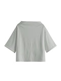 Women's 3/4 Sleeve Mock Neck Basic Loose T-Shirt Elegant Top Apricot Small