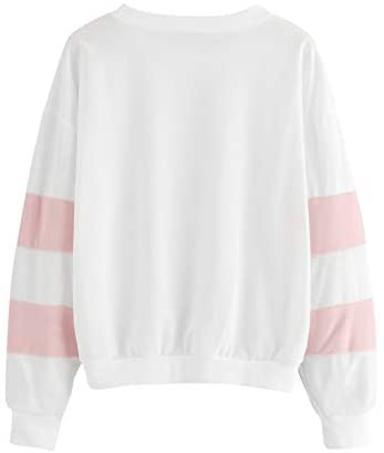Women's Contrast Colorblock Long Sleeve Pullover Top Crewneck Sweatshirts