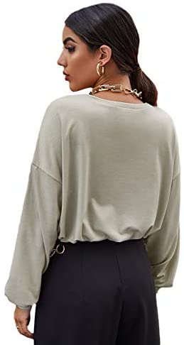 Women's Casual Letter Graphic Round Neck Long Sleeve Drop Shoulder Pullover Sweatshirt