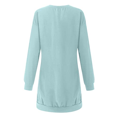 sachin and babi light blue dress Womens Front Tie Midi Knit Long Sleeve Dress Winter Fashion 2022 Casual Wear