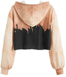 Women's Casual Long Sleeve Crop Sweatshirt Hoodies Pullover Top