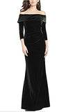 Burgundy Formal Dress for Women Long Sleeve Velvet Maxi Dresses Plus Size Evening Gown for Party SP106,22Plus
