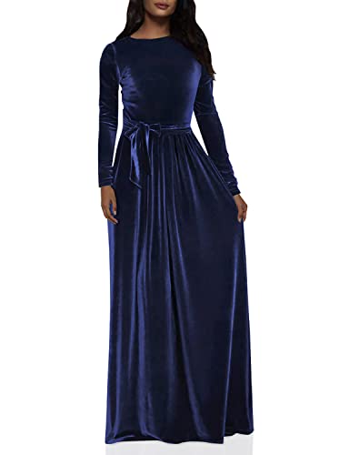 Women Elegant Velvet Dress Evening Party Long Maxi Dress Burgundy Smal –  Divahotcouture
