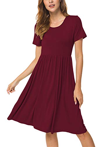 Women Summer Casual Short Sleeve Dresses Empire Waist Dress with Pocke Divahotcouture Women Summer Casual Short Sleeve Dresses Empire Waist Dress with Pocke Divahotcouture