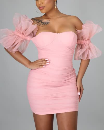 Party Dress Women, Cocktail Dresses for Women Evening Party,Short Bodycon Dress Pink