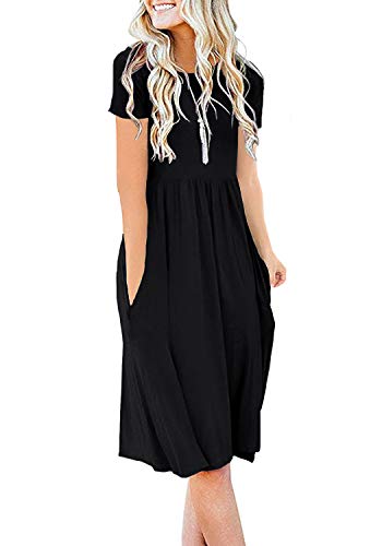 Women Summer Casual Short Sleeve Dresses Empire Waist Dress with Pocke Divahotcouture Women Summer Casual Short Sleeve Dresses Empire Waist Dress with Pocke Divahotcouture