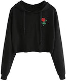 Women's Casual Long Sleeve Crop Sweatshirt Hoodies Pullover Top