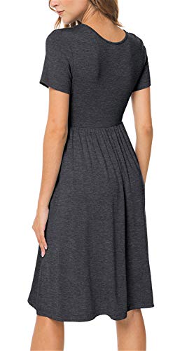 Women Summer Casual Short Sleeve Dresses Empire Waist Dress with Pocke Divahotcouture Women Summer Casual Short Sleeve Dresses Empire Waist Dress with Pocke Divahotcouture