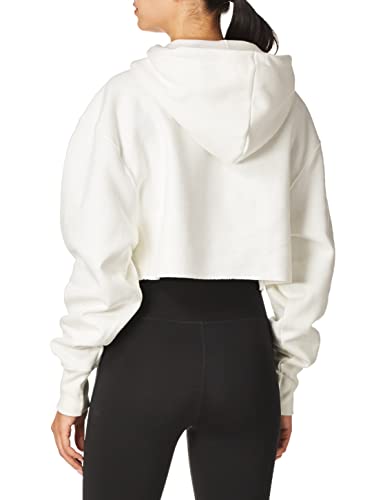 Champion womens Reverse Weave Cropped Cut-off Hoodie, Left Chest C Hooded Sweatshirt, White-549302, XX-Large US