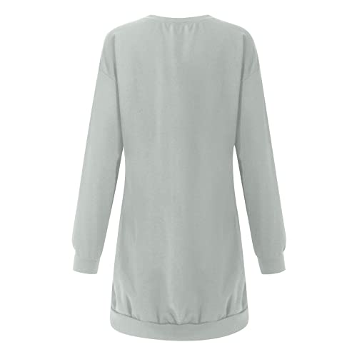 casual winter dresses 2022 UVN Fall Dresses for Women Long Sleeve Casual Winter Dress with Pockets Buttons Side Tunic Dress