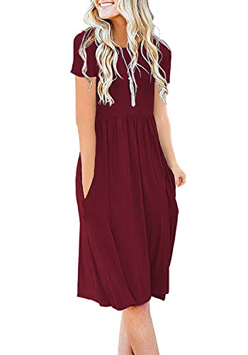 Women Summer Casual Short Sleeve Dresses Empire Waist Dress with Pocke Divahotcouture Women Summer Casual Short Sleeve Dresses Empire Waist Dress with Pocke Divahotcouture