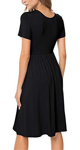 Women Summer Casual Short Sleeve Dresses Empire Waist Dress with Pocke Divahotcouture Women Summer Casual Short Sleeve Dresses Empire Waist Dress with Pocke Divahotcouture
