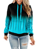 Womens Casual Hoodies Crew Neck Long Sleeve Sweatshirts With Pocket Lightweight Pullover Tops-Gradient