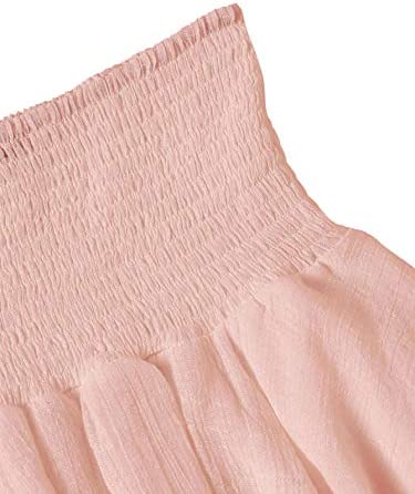 Women's Solid Shirred High Waist Layered Ruffle Hem Flared Mini Skirt