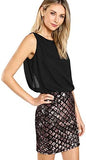 Women's Sexy Layered Look Fashion Club Wear Party Sparkle Sequin Tank Dress