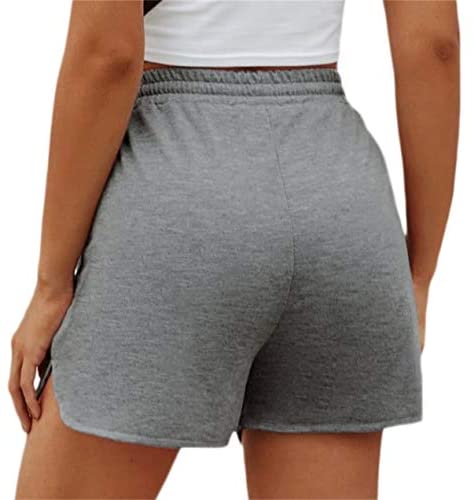 Women's Solid Stretchy Drawstring Waist Track Shorts