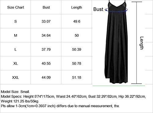 Womens Summer Long Boho Maxi Dresses V Neck Spaghetti Strap Pockets Loose Casual