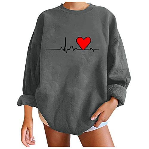 Hoodie for Women Pullover Sweatshirt Women's Loose Sweatshirt Top Printed Sleeve Oversized Aesthetic Clothes
