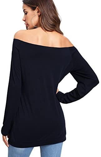 Women's Off The Shoulder Pearl Beading Raw Cut T-Shirt Top