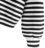 Women's Striped Sweatshirt Long Sleeve Round Neck Drop Shoulder Pullover Top