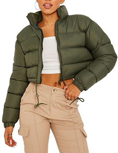 Womens Puffer Jacket Long Sleeve Zip Quilted lightweight Puffer Jacket  Womens Winter Puffer Coats Beige X-Small at  Women's Coats Shop