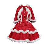 Christmas Dresses for Women Solid Color Fashion Warm Halter Dress Suit with Cloak (S, Dress) …