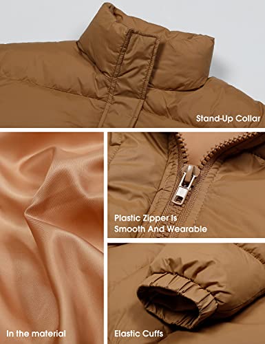 Women Cropped Puffer Jacket Winter Zip Up Short Padded Down Coat(Green-M)