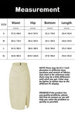 Bellivera Women Faux Suede Leather Pencil Skirt, Spring Fall Casual Midi Skirts Spring and Summer Hip Wrapped Back Split FF21 Camel L