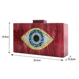 Clutch Purses for Women-Evil Eye Acrylic Clutch Glitter Purse Evening Bag Chain Shoulder Crossbody Handbags